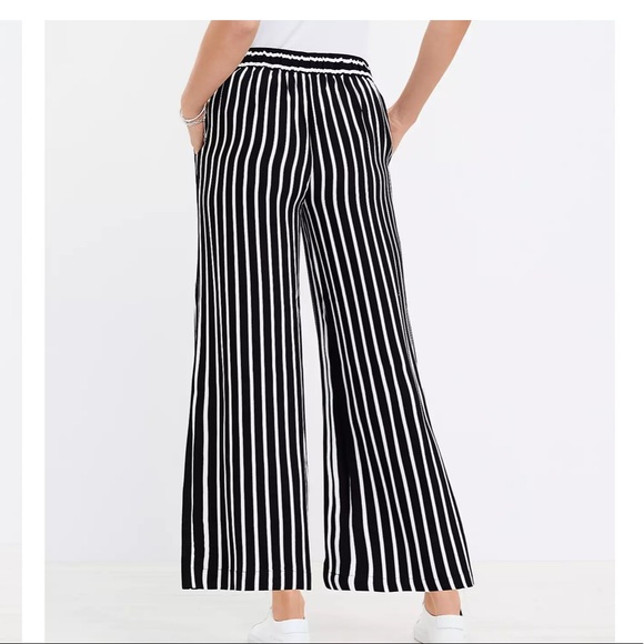 LOFT Fluid Wide Leg Pants in Stripe - Picture 2 of 5